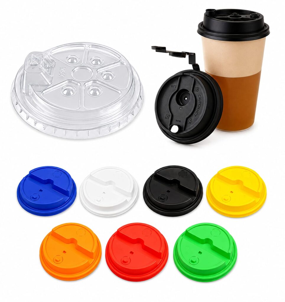 Colorful PP & PET Plastic Lids for Disposable Cups and Food Containers
