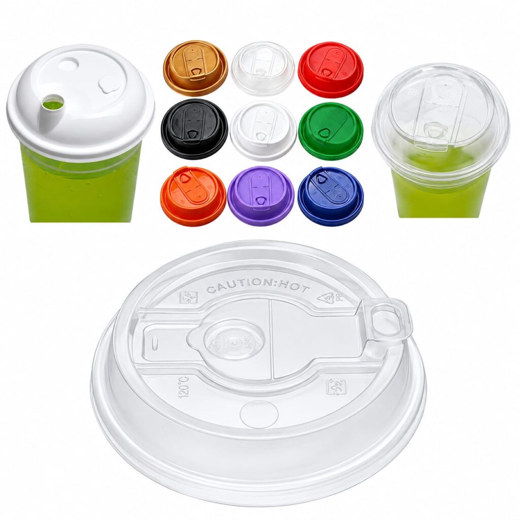 Colorful PP & PET Plastic Lids for Disposable Cups and Food Containers