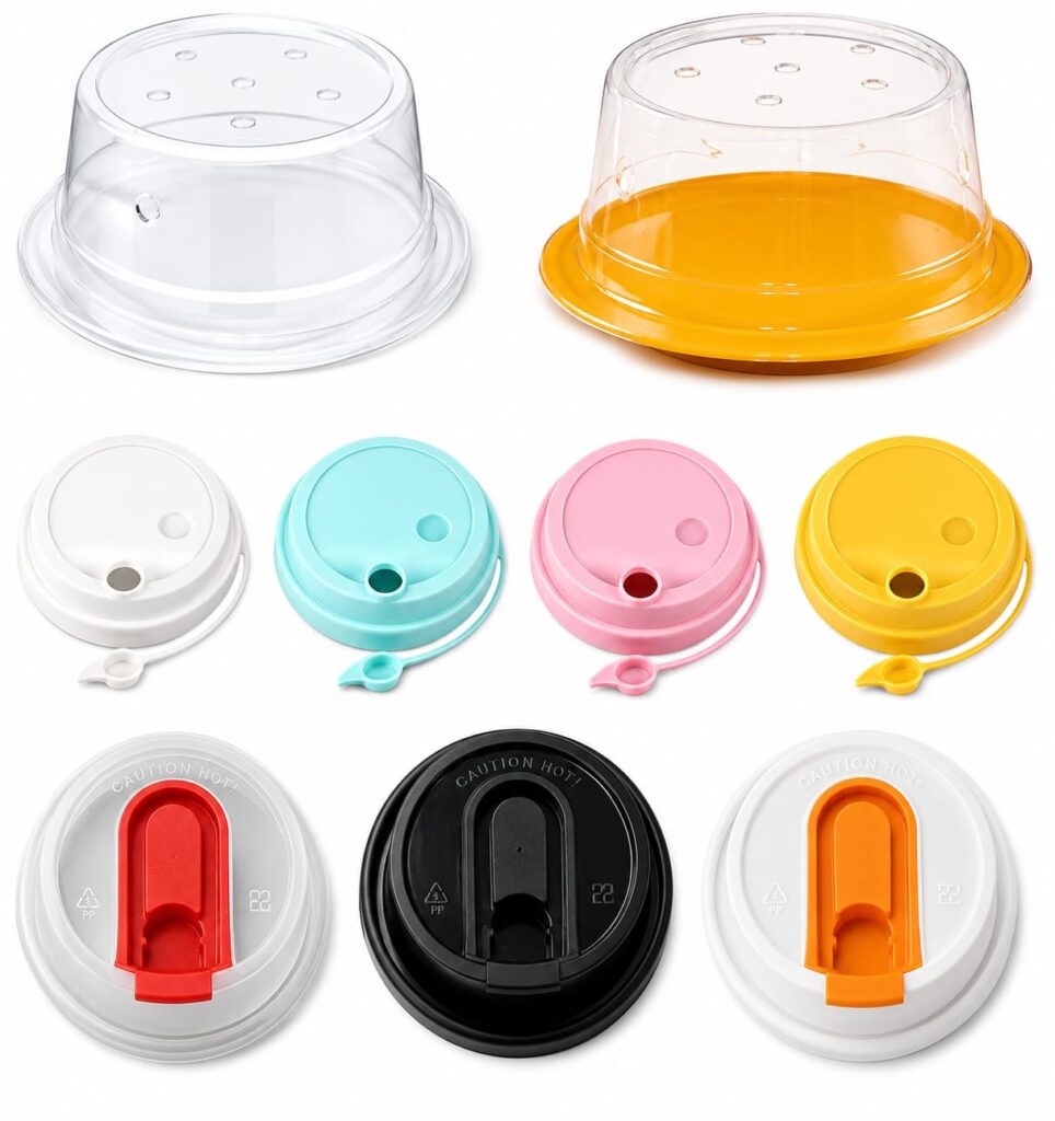 Colorful PP & PET Plastic Lids for Disposable Cups and Food Containers