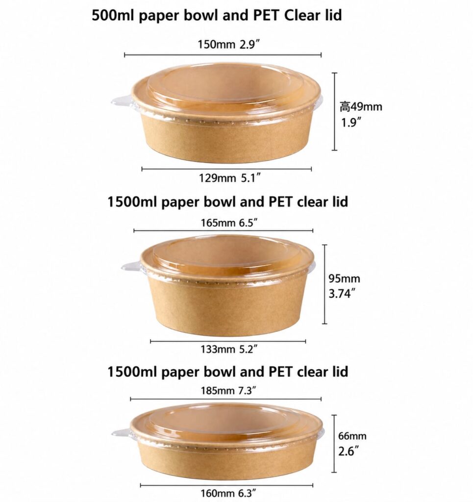 Kraft Paper Cups and Bowls for Restaurants Cafes Takeout and Food Service