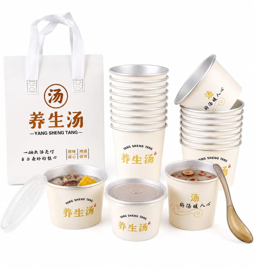 Kraft Paper Cups and Bowls for Restaurants Cafes Takeout and Food Service