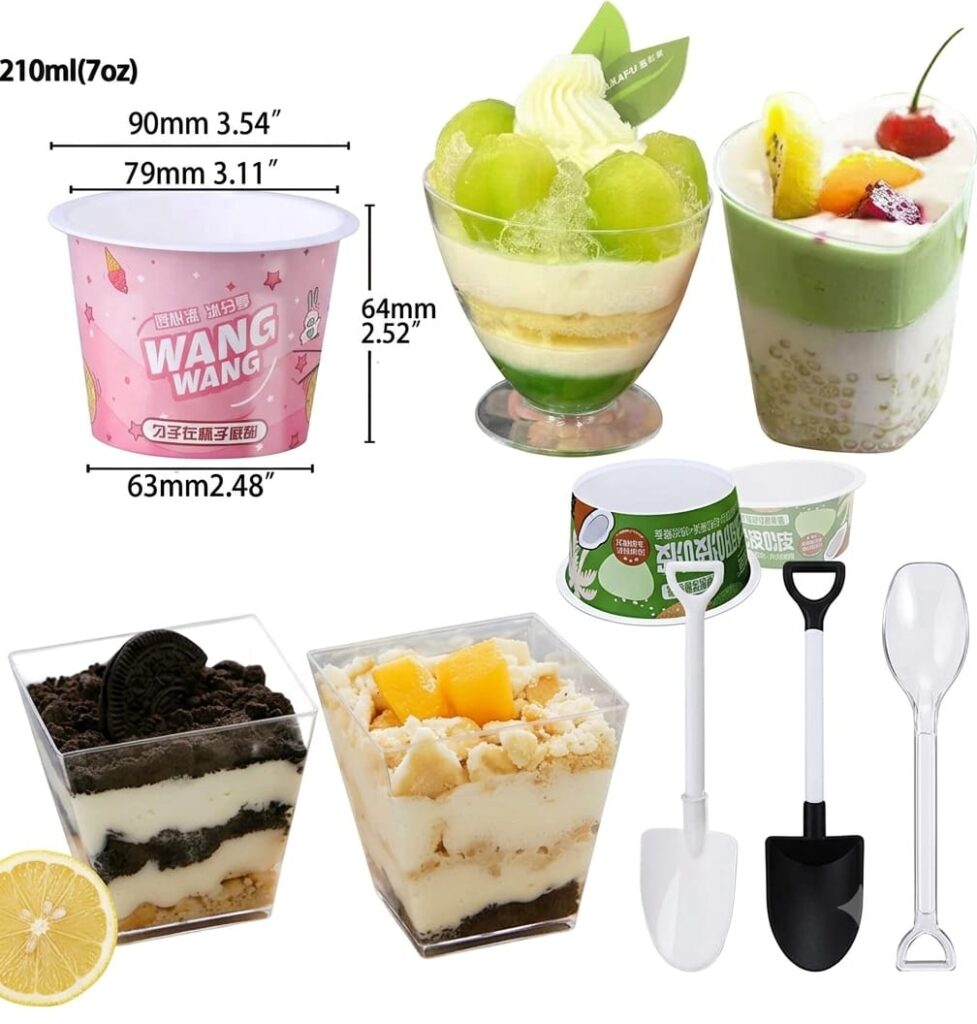 Clear Ice Cream and Dessert Cups for Parfaits, Sundaes and Takeout