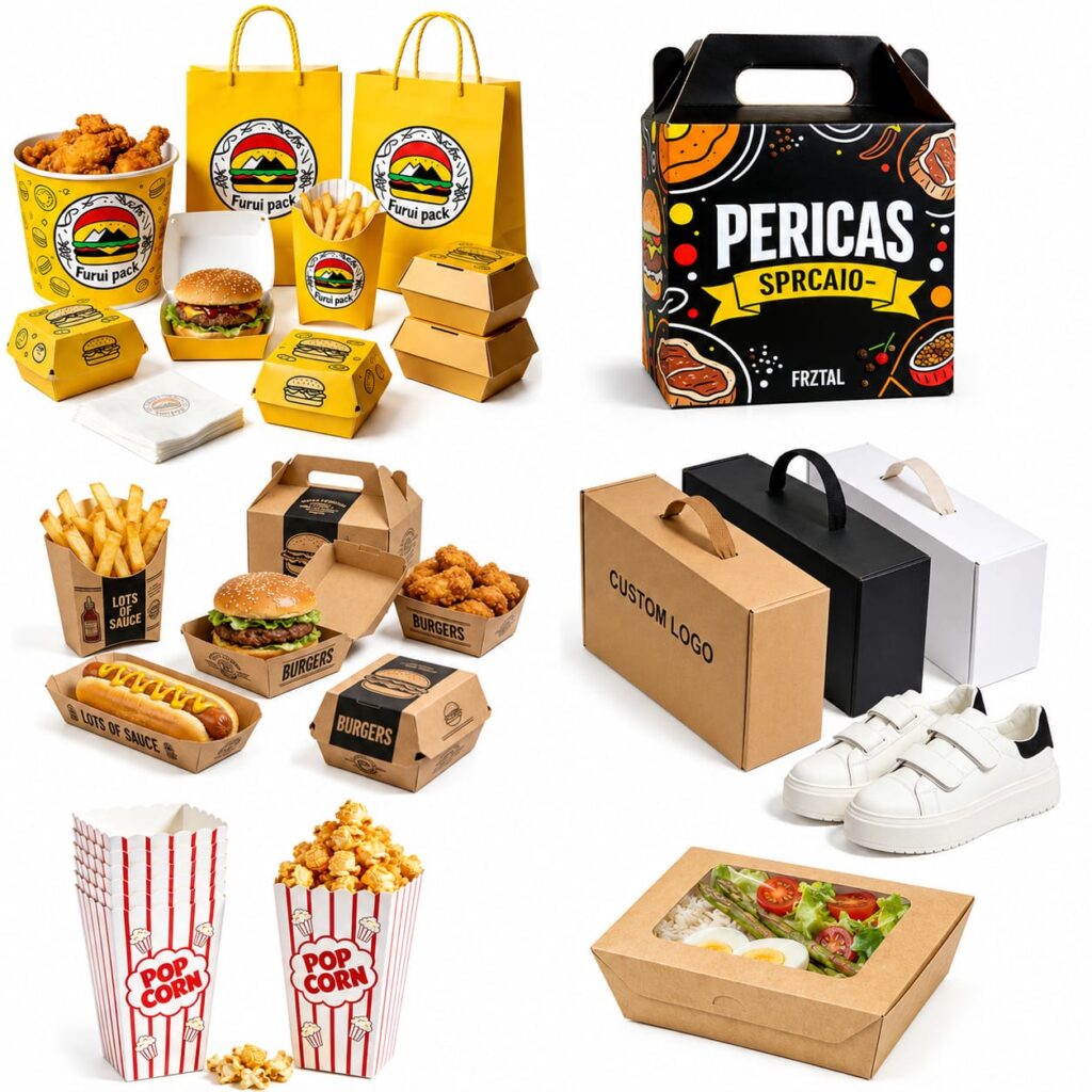 Custom Food Packaging Boxes, Cake Boxes, Pastry Boxes, Donut Boxes & Takeaway Bags