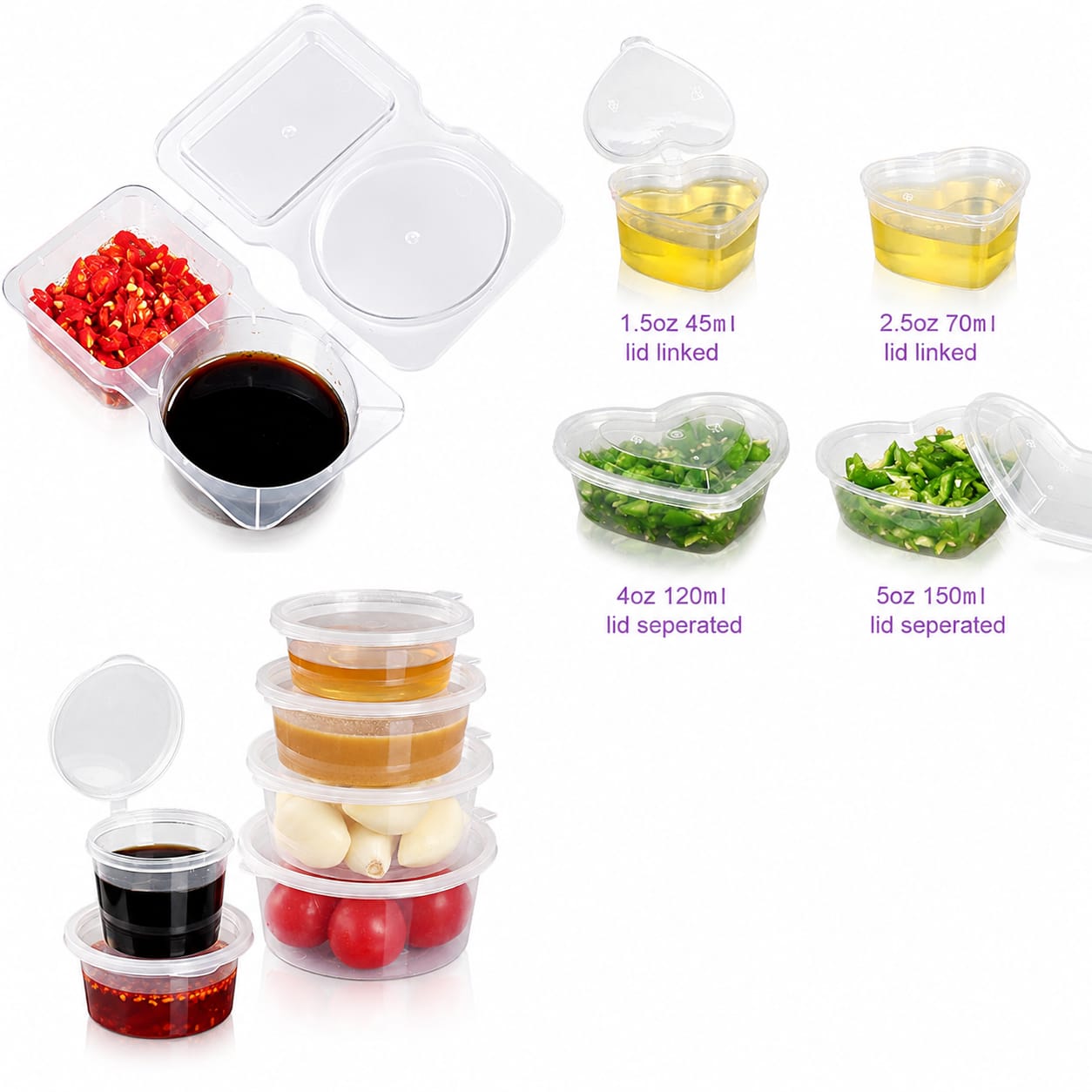 Custom Sauce Cups, Dip Cups, Condiment Containers & Sauce Boxes