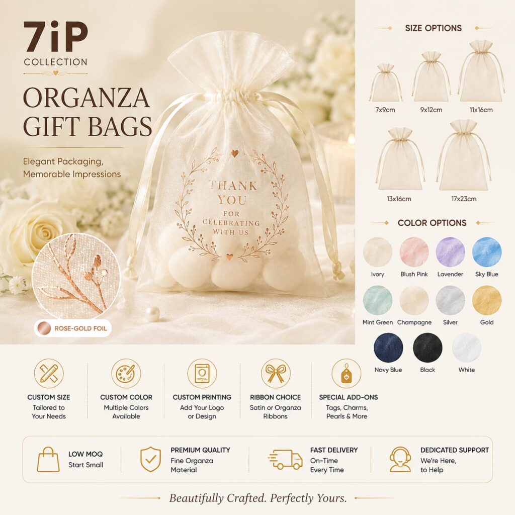 7IP Signature Collection Custom Jewelry Boxes, Cotton Bags, Tote Bags, Food Packaging & Leather Bags