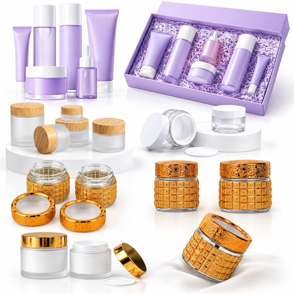 Luxury Cosmetic Packaging Bottles, Jars, Pouches & Perfume Containers for USA Beauty Brands