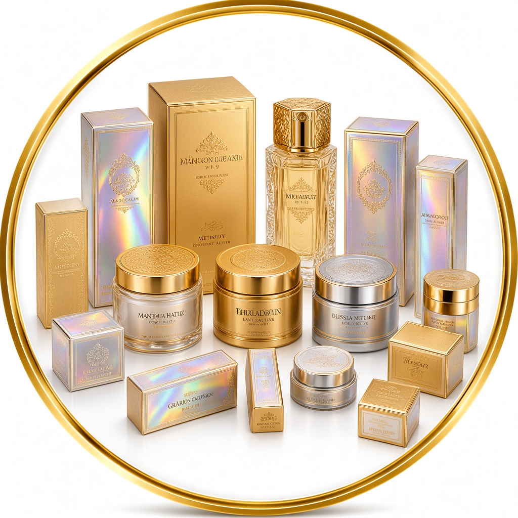 Metallized skincare product box packaging USA