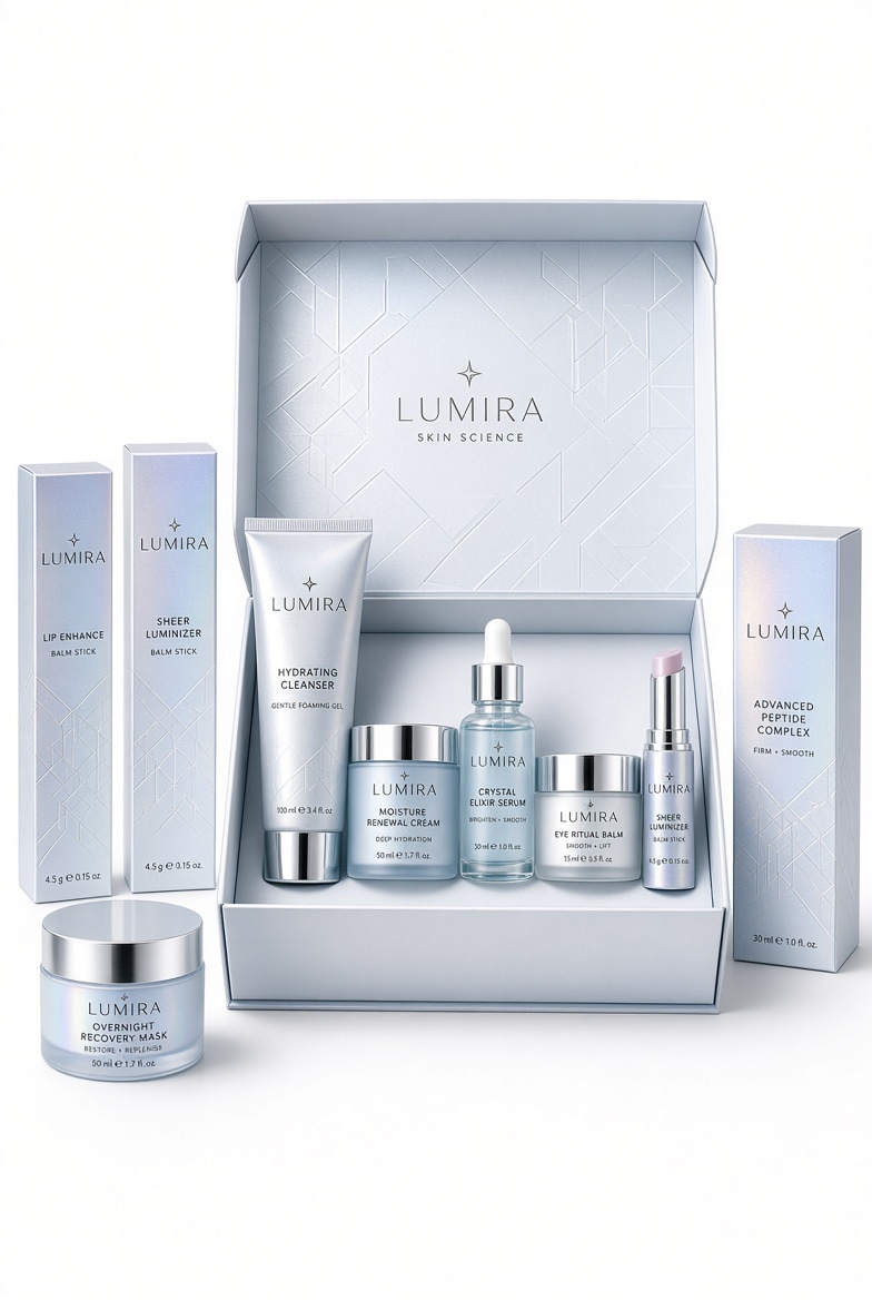 Silver foil serum box packaging for skincare brands