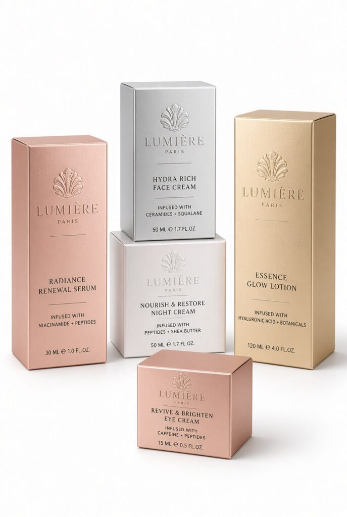 Gold foil printed perfume spray box packaging USA